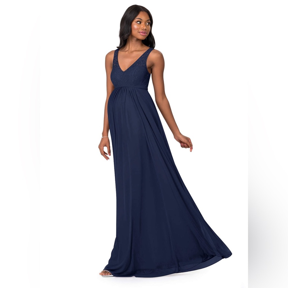 Azazie Dark Navy Andrea Maternity Bridesmaids Dress, Custom Size Small